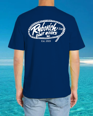 
                  
                    THE CLASSIC 1960s RYBO T-SHIRT -- now available in Navy too!
                  
                